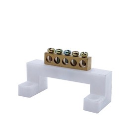 CZKE 5 Position Brass White Bridge Design Zero Line Grounding Strip Terminal Block Connector for Distribution Cabinet