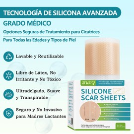 Cinta de silicona para eliminar cicatrices, reutilizable, lámina para cirugía, cesárea, abdomen, quemaduras, cicatrices faciales, queloides, acné (3 M x 2 Rollos)