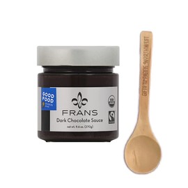 Dark Chocolate Sauce Fran's 9.6 Oz Jar Bundle with Tasting Spoon I Gourmet Dessert Gift Set by Gifts from the Pacific Northwest