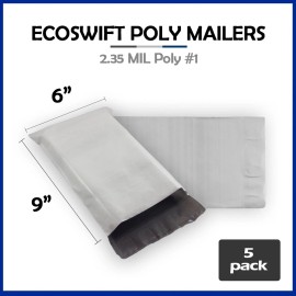 EcoSwift 5 6x8 EcoSwift Poly Mailers Plastic Envelopes Shipping Mailing Bags 2.35MIL