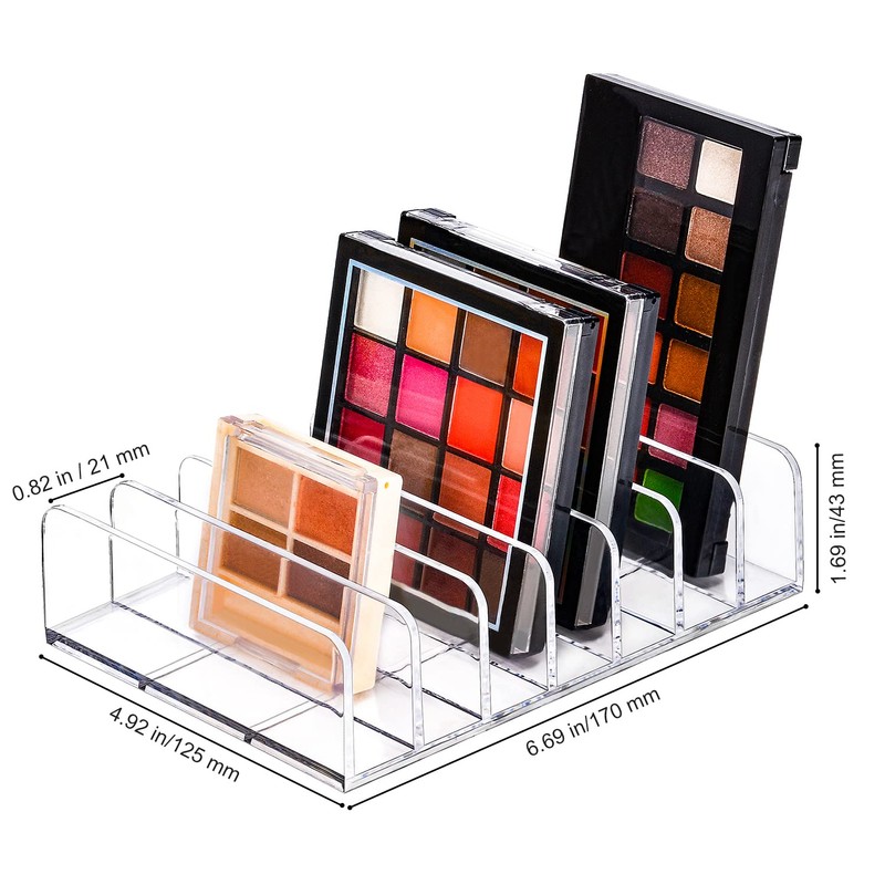 JessLab Eyeshadow Palette Makeup Organiser, Acrylic 7-Section Divided Make Up