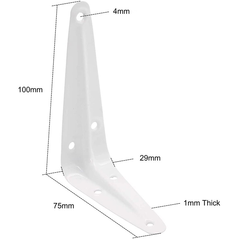 TERF® London Shelf Bracket White 100mm X 75mm (4 X