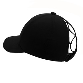 Women Baseball Cap with Criss Cross Ponytail Hole Adjustable Quick Drying Sun Cap Ladies Sport Pony Tail Hat for Summer Travel Running Golf Black