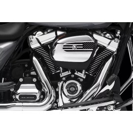 Kustom Cycle Parts Black and Grey American Flag M8 Air Cleaner Insert Replaces Stock 107 HD Insert.