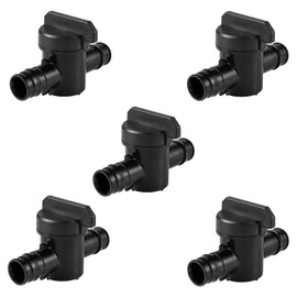 GUOFIS 1/2 Inch PEX Poly Expansion Ball Valve,5 Pack Full Port Shut Off Ball Valve PPSU PEX F1960 Fittings,1/2Inch Pex Plastic Fitting for Pex-A Pipe Connection