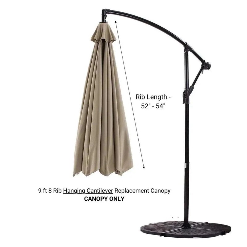 Formosa Covers 9 ft Cantilever Hanging Umbrella 6 Rib Replacement