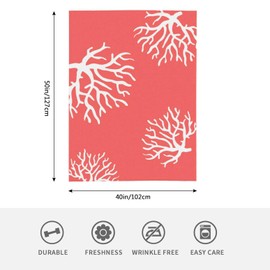 HGOD DESIGNS Scottish Tartan Red and White Wool Plaid Pattern Flannel Fleece Bed Blanket Throw Blanket Lightweight Cozy Plush Blanket for Bedroom Living Rooms Sofa Couch 130x150cm