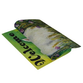 senya Easter Bunny Rabbit Spring Flower Welcome Burlap Garden Flag Double Sided 12 x 18 Inch, House Yard Flags for Outside Farmhouse Outdoor Home Decor