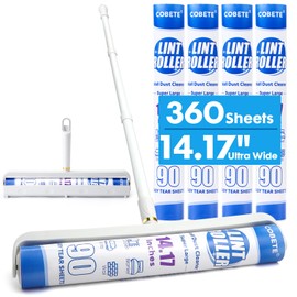 COBETE 14.17" Large Extra Sticky Lint Roller, Long Handle Lint Remover with 360 Sheets Refills, Sticky Dust Remover Roller for Clothes, Cat Dog Pet Hair, Furniture, Couch, Carpet, Floor, Wall