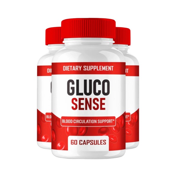 GlucoSense 3-Pack GlucoSense Capsules, Gluco Sense Blood Circulation Support -