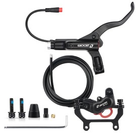Hycline 4-Pistons Ebike Hydraulic Brake Set: Zoom H876E 2-PIN Power-Off Electric Bike Right Disc Brake Levers with Rear Calipers PM/is Adapter