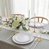 IOOOOO 150Pcs Gold Plastic Plates with Disposable Silverware,White Gold Dinnerware