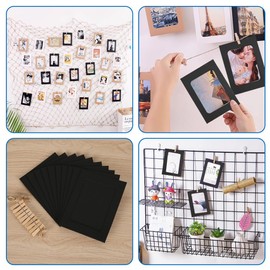 Pack of 30 Hanging Picture Frames Cardboard 15.5 x 11.5 cm DIY Kraft Paper Picture Frame with String and Clips, Photo Garland Cards for Photos Hanging Picture Wall Photo Decoration Picture Frame