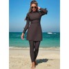 ZAFUL Women Modest Muslim Swimsuits Ruffle Full Coverage Islamic Arabic