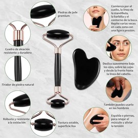 Toketa Kit de Belleza Facial 4 en 1 con Ice Roller, Rodillo Facial de Jade, Gua Sha Facial, Molde de Hielo de Silicona Reutilizable y Neceser Impermea