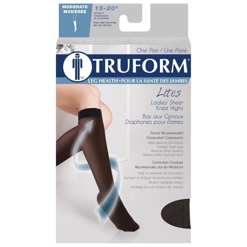 Truform Truform Sheer Compression Stockings, 15-20 mmHg, Women's Knee High