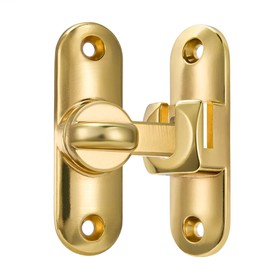 INIRET Gold Barn Door Latches,90/180 Degree Gate Lock,Flip Gate Latches Hardware,Zinc Alloy Right Angle Door Lock Latch,Door Security Sliding Door Latch Lock for Cabinets,Bathroom