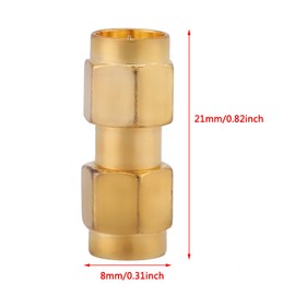SMA Coaxial RF Connector,5pcs SMA Male to SMA Male Plug Straight Coaxial Connector,Gold-Plated Copper,50ohm,0-6Ghz,Suitable for Connecting RF Cable