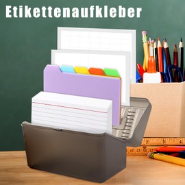 Koogel Index Card Box, Flash Card Box for 300 Cards A7 A8, Index Box, Learning Box with 10 Tabs and 100 Flashcards
