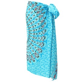 GURU SHOP Bali Sarong, Wandbehang, Wickelrock, Mandala Sarongkleid, Herren/Damen, Türkis, Synthetisch, Size:One Size, 160x115 cm
