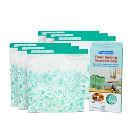 PrepSealer Keep Food Fresh Longer Food Saving Reusable Bag (6 Pieces (Large))