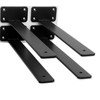 4 Pack - 12 inch Black Hidden L Shelf Bracket