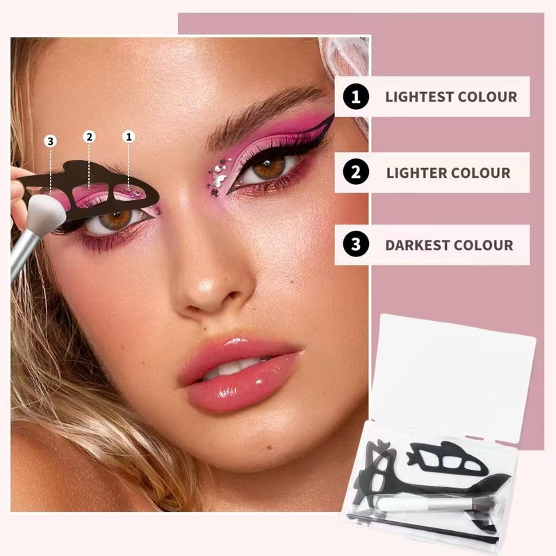 XFSRG Eyetour Eyeshadow Tool Set, Reusable Eyeshadow Stencil, Eyeliner Stencil,