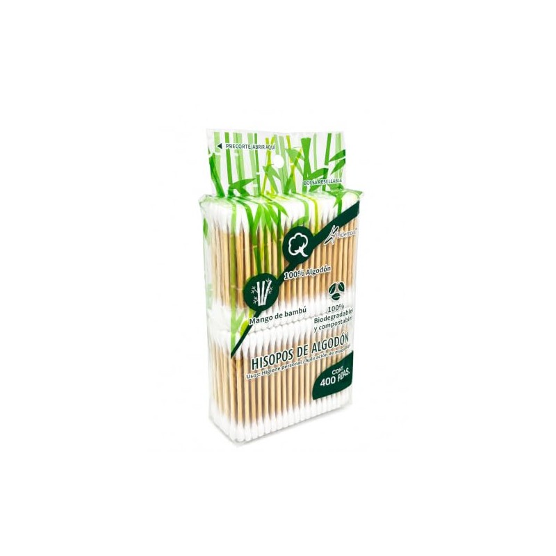 Hisopos de Algodón, 3,200 Piezas Aplicadores de Bambú 8 Pack