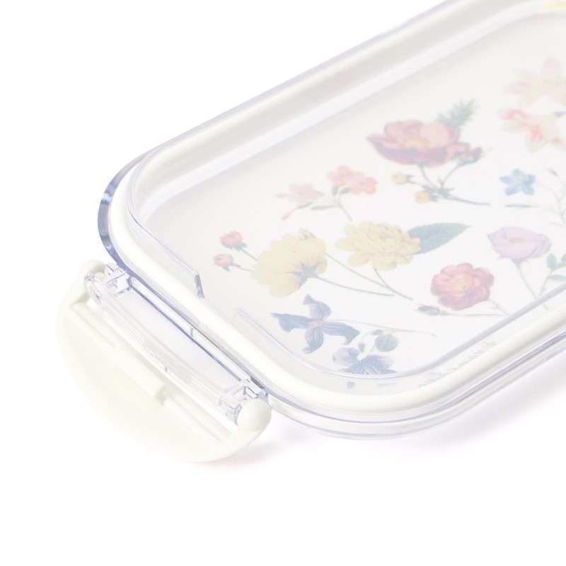Francfranc Franc Lunch Box Lock, Clear, Multi Flower