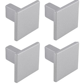 Gedotec Designer Furniture Knobs Made of Solid Metal – Matt Chrome | Set of 4 Cabinet Handles Modern | Rock | Cabinet Knob in Classic Look | Design Knob - 28 x 28 mm | Furniture Knob Including M4 x 25