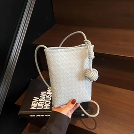 Siyecioa Handytasche Zum Umhängen Damen, Handy Umhängetasche Klein, Handytasche mit Geldbörse zum Umhängen, PU Leder Tasche Damen für Frauen Crossbody Strand Tasche (Weiß)