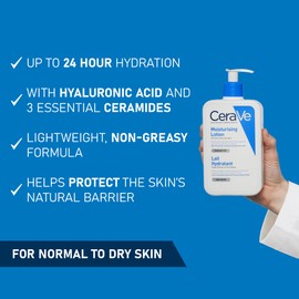 CeraVe CeraVe Moisturising Lotion, with hyaluronic acid and 3 essential ceramides, Daily Face & Body Moisturiser for Dry to Very Dry Skin (Packaging may vary) 236 ml (Pack of 1)