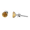AURA GEMS Natural Citrine Crystals Round Shape Stud Earring For