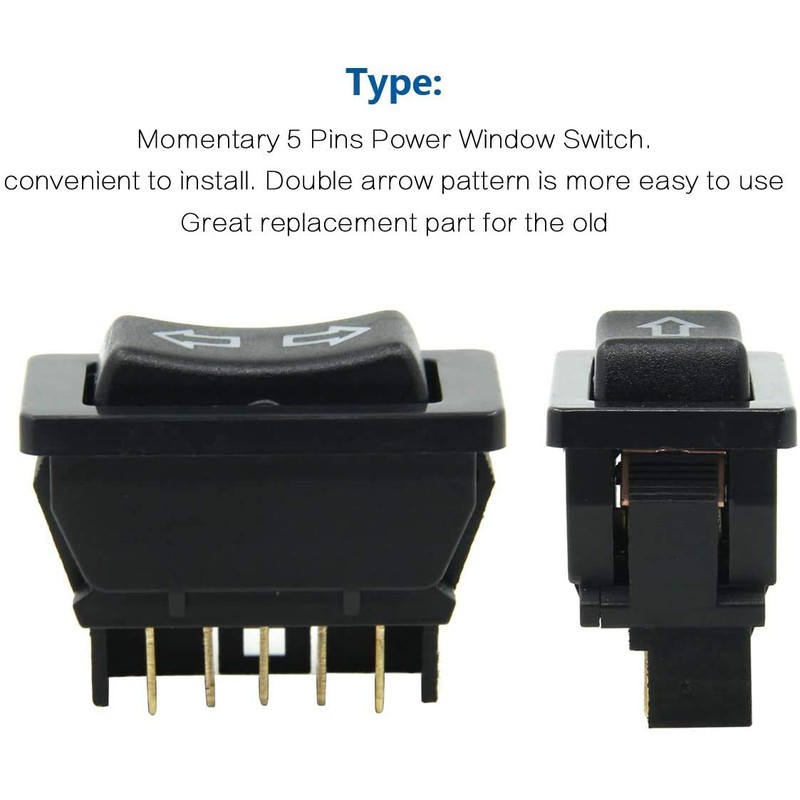 Gebildet 2pcs 5-Pin DPDT DC12V 24V Momentary Window Regulator Switch