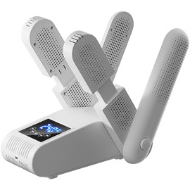 SKIKHN Electric Shoe Dryer with 4 Holders, Timer and Adjustable Length, Portable Ski Boot Dryer, Suitable for Shoes, Gloves, Hats, Socks and Football Boots