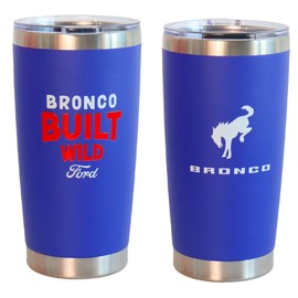 Jeep Thermobecher mit Ford Bronco Built Wild Logo, 590 ml, inklusive Ford- und Ford-Bronco-Aufkleber-Set
