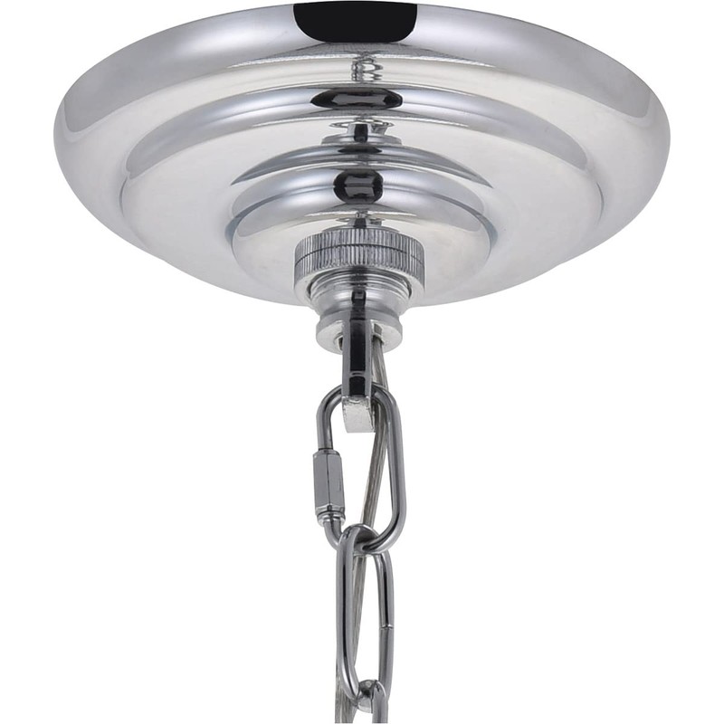 Living District Wallace 3-Light Mid-Century Metal Pendant in Chrome and