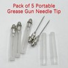 Joyangy Pack of 5 Portable Grease Gun Needle Tip, Grease