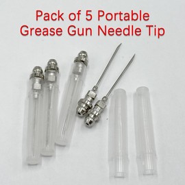 Joyangy Pack of 5 Portable Grease Gun Needle Tip, Grease Injector Needle for Sealed Bearing Grease 18 Gauge, Needle Grease Gun Tip Smoothly Inject Grease in Tight Spaces