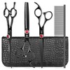 GLADOG 7 Inch Professional Dog Grooming Scissors Kit, 5-in-1 Titanium