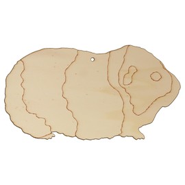 10x Wooden Guinea Pig Craft Shapes 3mm Plywood Domestic Pet Short Haired(8 x 14.9cm,Hole Top Centre)