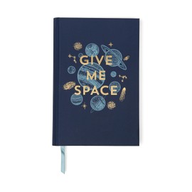 DesignWorks Ink 5.75" x 8.5" Bound Vintage Sass Notebook Journal with 240 Lined Pages and Ribbon Marker, Blue Give Me Space