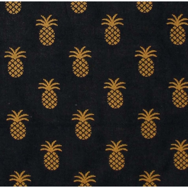 Pineapple Town Jacquard Black 12" Bulb Clip Fabric Lamp Shade
