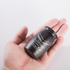 Urns for Brother Ashes, 2.8“ High Small Keepsake Urns, Beautiful Peaceful Handcrafted Memorial Decorative Urns, Engraved Your Wings were Ready, But My Heart was Not Cremation Urns for Sharing