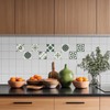 CHGCRAFT 36pcs 9 Styles Moss Green Pattern Tile Stickers Waterproof