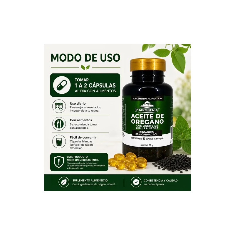 Suplemento Alimenticio De Aceite De Oregano 60 Caps