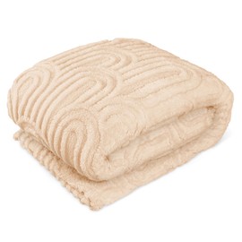 Cuddly Fluffy Blanket - 150 x 200 cm Blankets for Sofa, Sofa Blanket, Soft and Warm Fluffy Sofa Blanket, Cord Blanket, Couch Blanket, Sofa Throw Blanket for Bed, Sofa, Bedroom (Light Brown, 150 x 200