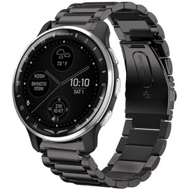 Compatible for Garmin D2 Air Band, Lamshaw Quick Release Stainless Steel Metal Replacement Straps Compatible with Compatible with Garmin D2 Air X10 GPS Smartwatch (Black)