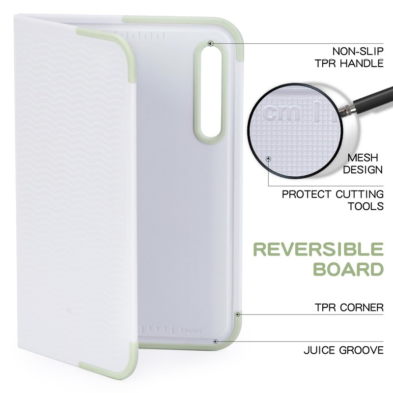 Multi-Functional Foldable Cutting Board with Measurement Markings, Non-Slip Surface &