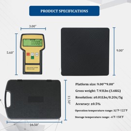 P PBAUTOS 220LBS Electronic Digital Refrigerant Charging Weight Scale with Portable Case, HVAC Refrigerant Scale for All Refrigerant Recovery Tanks